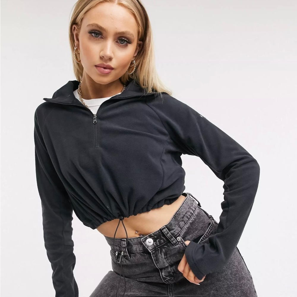 Columbia Cropped Glacial 1/4 Zip fleece in black
